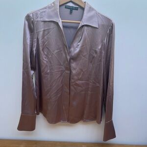 Lafayette 148 Silk Satin Blouse